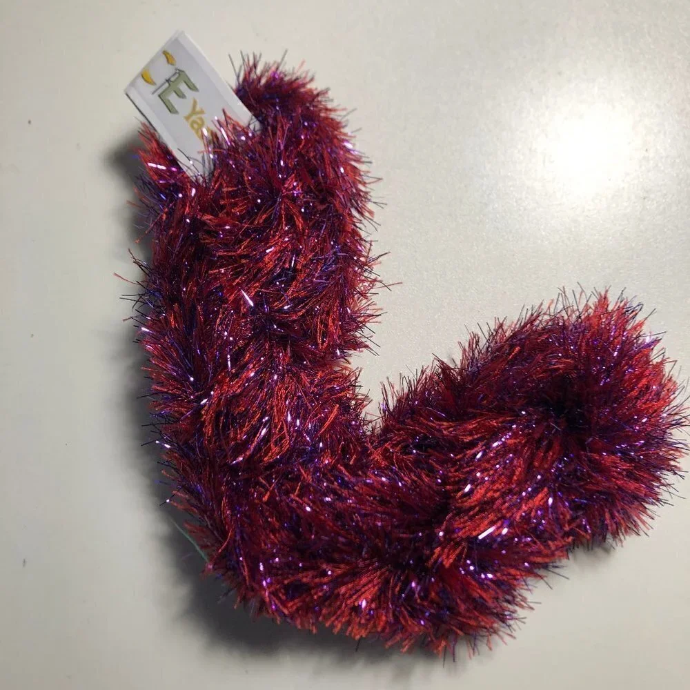 Sparkly Yarn Hank Hot Pink and Purple 137 yards #1801